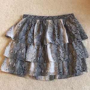 Snake Print Ruffle Skirt